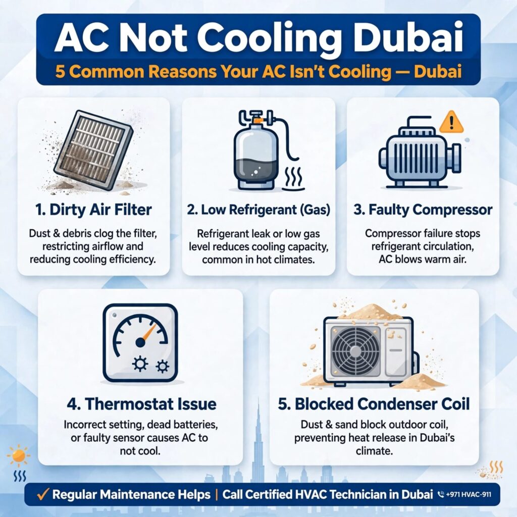 AC Not Cooling in Dubai